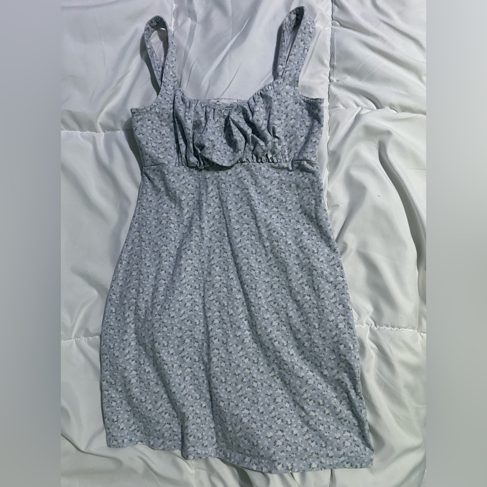 blue floral hollister mini dress